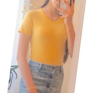 Plain Yellow Short Sleeve Tee Bodysuit 💛